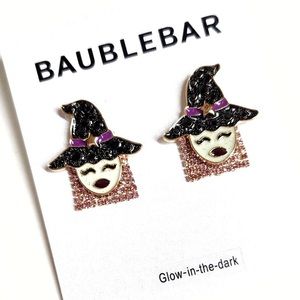 NWT Baublebar Glow in the Dark Witch Stud Earrings - Anthropologie Halloween